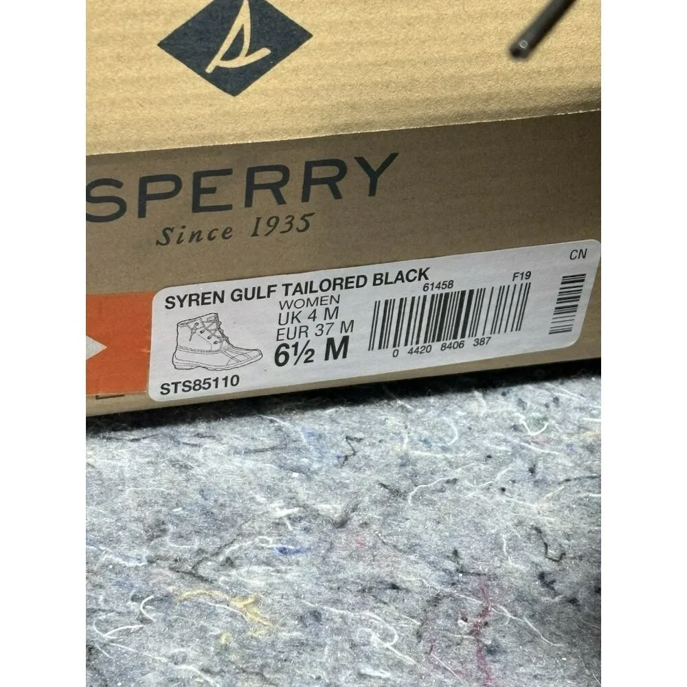 Sperry Syren Gulf Women 6.5 Black Suede/Leather Duck Boot Rainboots STS85110‎